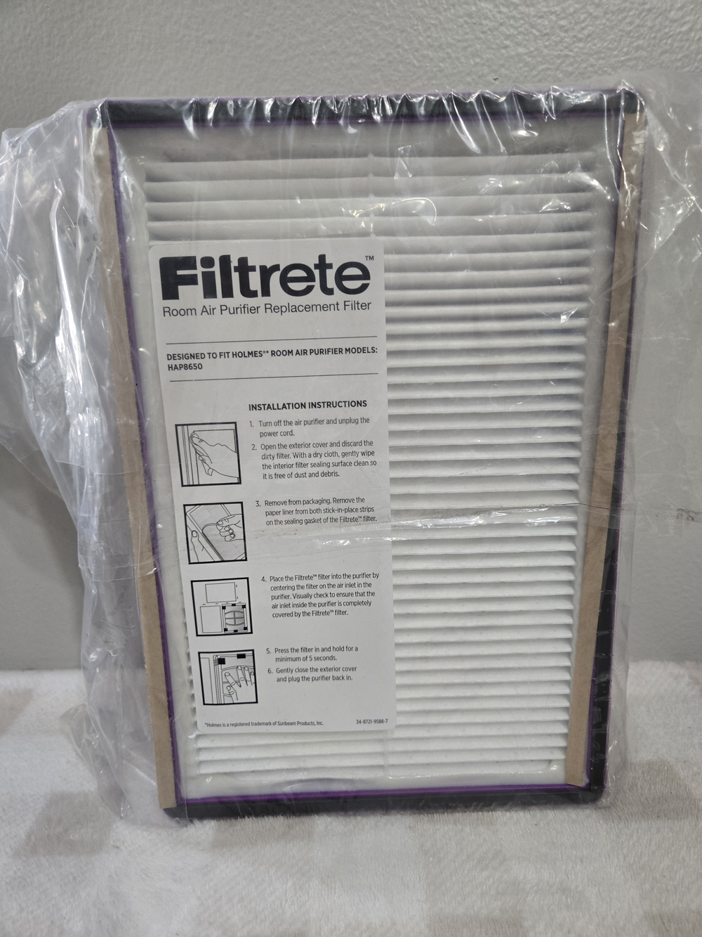 Filtrete B Air Purifier Replacement Filter Pleated Electrostatic MERV 10 1pk